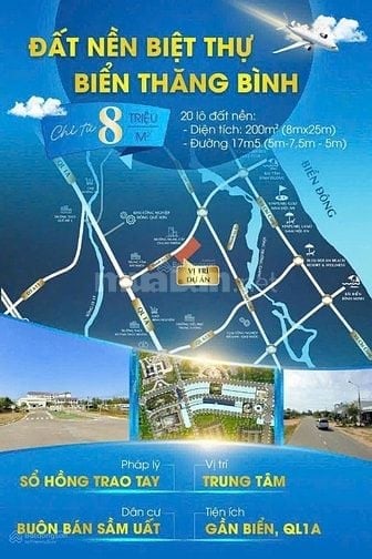 Đất nền trung tâm sát biển  giá chỉ từ 8 triệu/m2