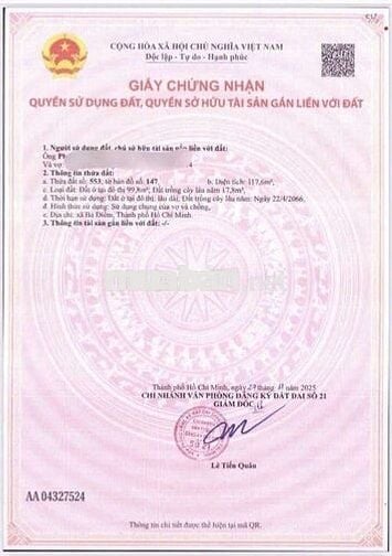 Đất 5 x 23 đường nhựa 6m (5 lô liền kề) sau chợ Xuân Thới Thượng