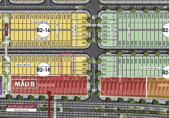 Bán hai lô liền kề đối lưng shophouse 230m đường Võ Tự DA Lakeside