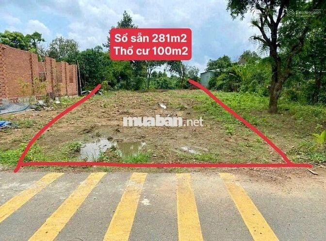 ĐẤT THỎ CƯ TP.HCM 281m2 GIÁ CHỈ 620 TRIỆU MẶT TIỀN ĐƯỜNG NHỰA 32M