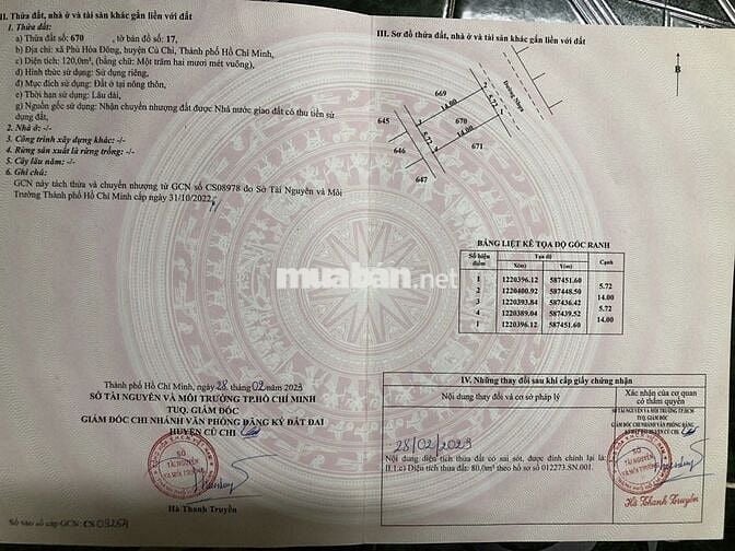 Bán đất tại Lý Thị Chừng, Phú Hòa Đông, Củ Chi, 1,2 tỷ, 80m2