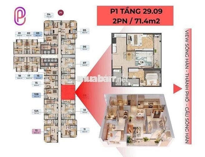 Cực Hiếm căn hộ 2PN view trực diện sông Hàn- Sổ Hồng sở hữu lâu dài