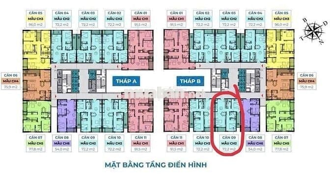 Bán gấp căn hộ 2 PN 72m2 Chung cư The Charm An Hưng