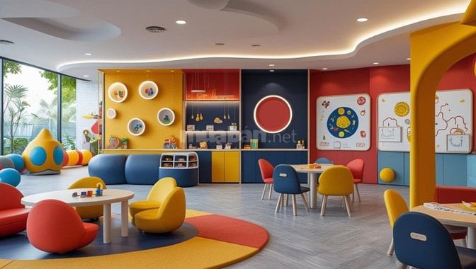 Xu hướng phối màu trong thiết kế khu vui chơi trẻ em 2026