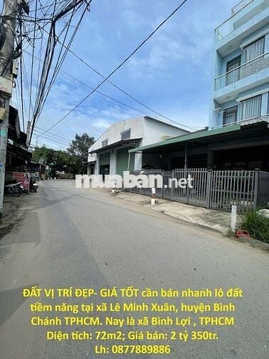 Bán Nhanh lô đất tiềm năng tại xã Lê Minh Xuân, huyện Bình Chánh TPHCM