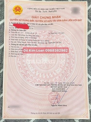Bán đất đã xây nhà cấp 4 và tường bao, tại thôn Ba Nhà, xã Quốc Oai 