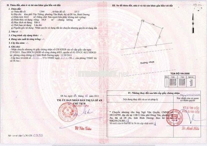 LÔ ĐẤT SỔ HỒNG RIÊNG ĐƯỜNG NHỰA N3 gần Biconsi