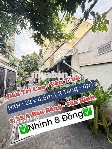 ♻️94 m2 ( 2 tầng ) HXH nhỉnh 8 Đồng