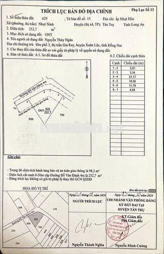Bán nền thổ cư Nhựt Ninh Tân Trụ Long An