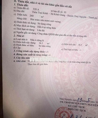 Đất 100m2 Mặt tiền Quốc Lộ 10, Kênh Giang, Thuỷ Nguyên 3,7 tỷ