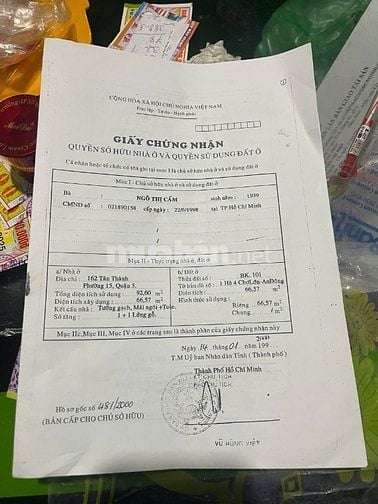 Bán nhà nằm mặt tiền kinh doanh Tân Thành, phường Chợ Lớn, TP.HCM