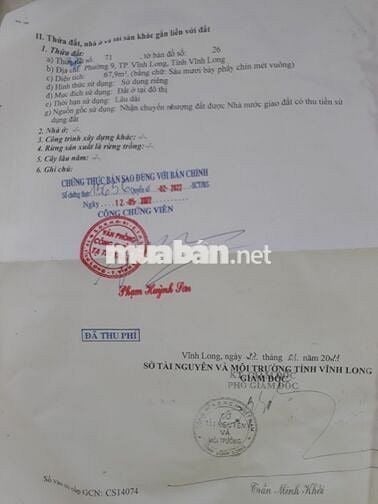 Bán đất nền khu dân cư 717 Phường 9, gần khu hành chính tỉnh Vĩnh Long