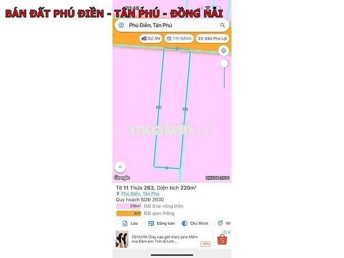 Cần bán lô đất tại ấp 4 Phú Điền Tân Phú giá chỉ 1 tỷ950 triệu bớt lộc