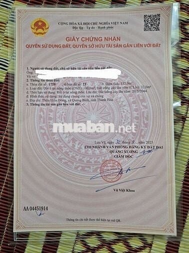 BÁN MẢNH ĐẤT TÂM HUYẾT GIÁ ĐẦU TƯ