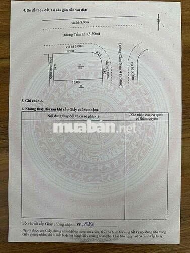 chính chủ bán 2MT Trần Lê Gần Chợ Hoà Xuân Sau Lưng Bv ngang 8,8