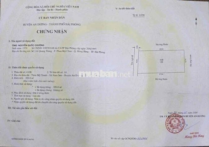 Đất 210m2 ngang 10m chia 4 lô Mỹ Trạn, Nam Sơn 2,85 tỷ