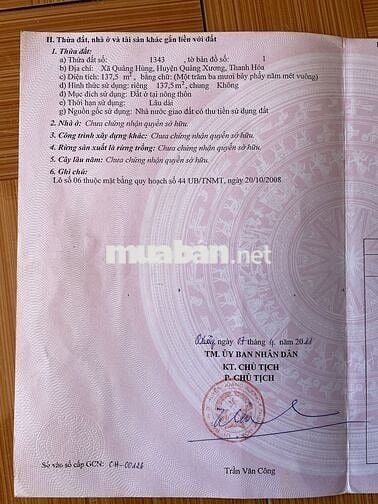 Chính chủ cần bán LÔ ĐẤT mặt tiền