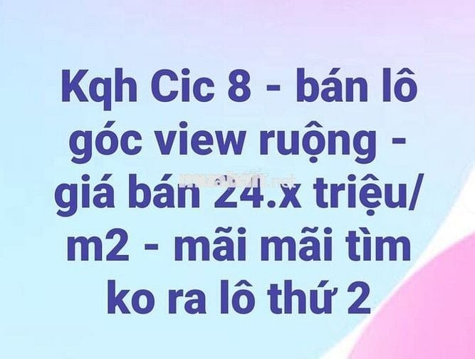 Bán dất khu CIC8 giá rẻ nhất khu vực.