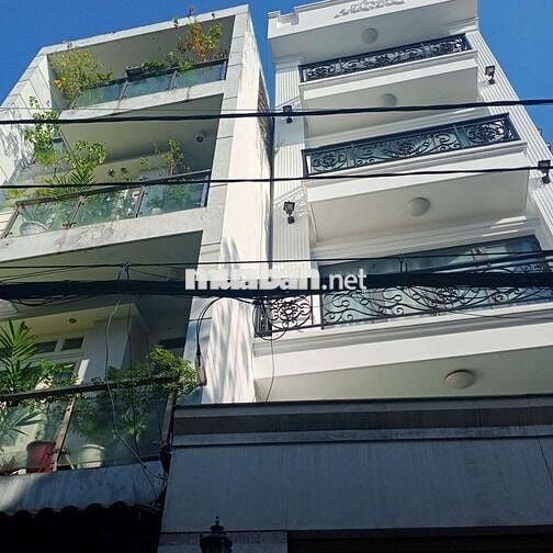 BÁN NHÀ ĐỐI DIỆN EMART PHAN VĂN TRỊ, 44m, 6 TẦNG, 5 PN, SÂN THƯỢNG