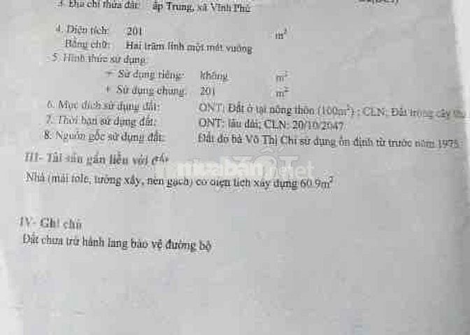 Bán Đất Tphcm (Vĩnh Phú cũ) giá chỉ 24.5 triệu/m2