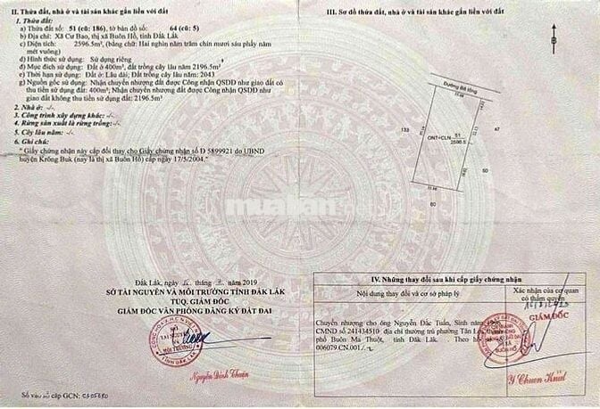 Bán lô đất Xã Cư Bao, thị xã Buôn Hồ, tỉnh Đắk Lắk