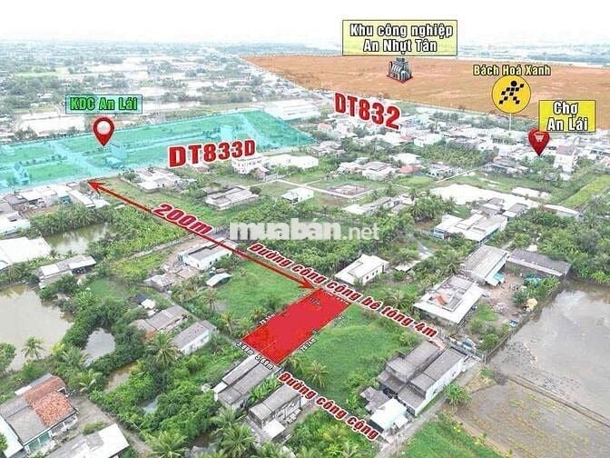 ngay kcn An Nhụt Tân , đối diện khu tái định cư  DT 118 m2 thổ cư rẻ