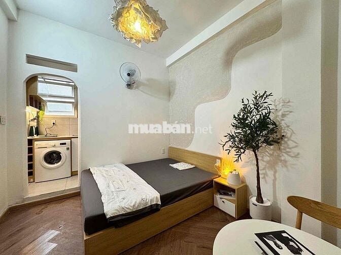 cho thuê cân hộ mini Q1- Lý Tự Trọng - 1PN, ban công, máy giặt riêng