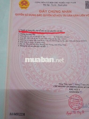 Bán đất khu phố Mỹ Hoà, phường Mỹ Phong, Đồng Tháp (Tiền Giang cũ)