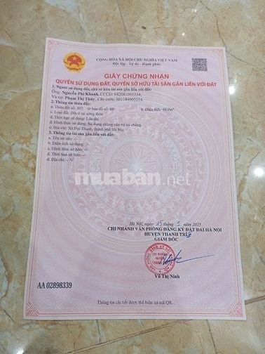 Bán nhà riêng tại Xã Vĩnh Quỳnh, 5,6 tỷ, 40m2, 5PN, 4WC, 4 tầng, mặt t