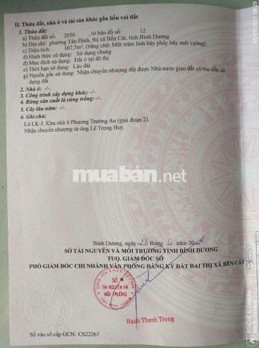 Cần bán đất thổ cư 100% khu Phương Trường an, dân cư đông dúc