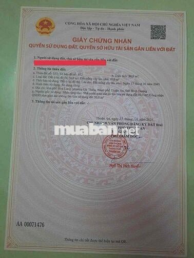 Bán đất mặt tiền chỉ 39tr/m2 Lái Thiêu TPHCM