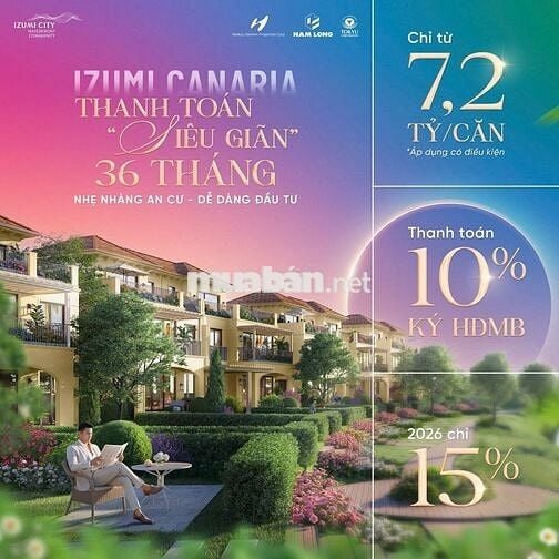 Hơn 7 tỷ… căn hộ TT hay nhà phố ven sông? Izumi Canaria – Có cả hai!
