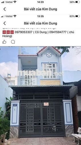 Nhà cho thuê 1 trệt 1 lầu khu dân cư Hồng Phát