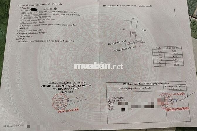 Đất ONT shr đường 6m ngay ngã tư Rạch Kiến, Long An cũ