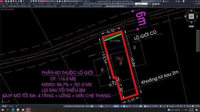 Mình chính chủ cần bán nhà 6m3x21m: công nhận 116 ,5m2,đường 6m xe oto