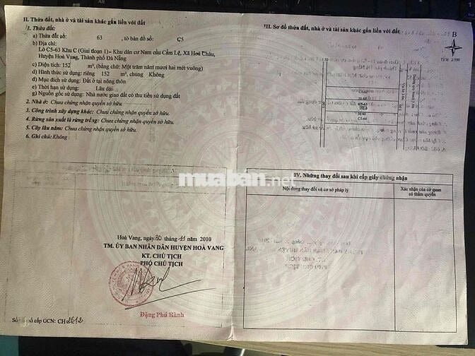 Đất VIP 152m2 đối diện công viên, p.Hoà Xuân, Tp.Đà Nẵng [Chính chủ]