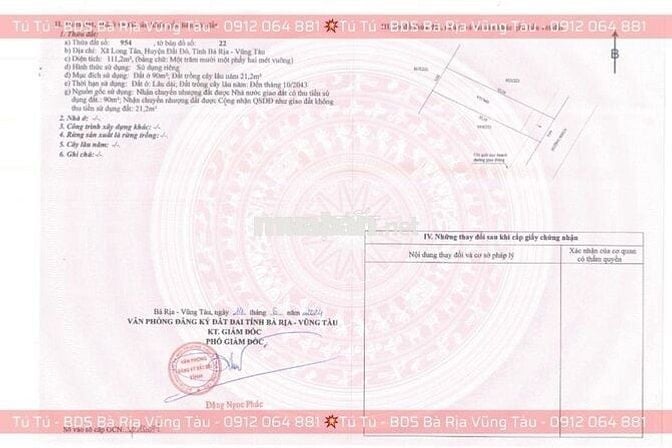 Bán Đất Thổ Cư Bà Rịa Vũng Tàu 100m2 - Đã Có Sổ - Hẻm Xe Hơi