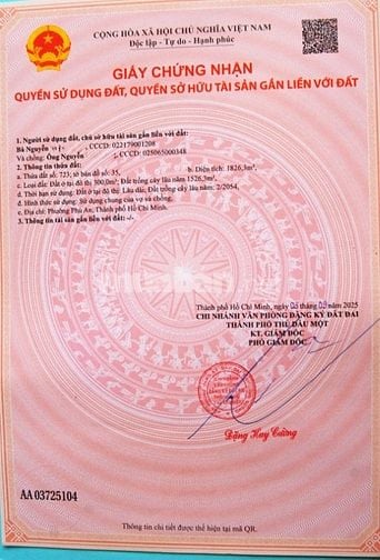 Chính chủ cần bán thửa đất tại phường Phú an, TPHCM