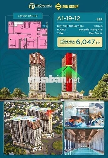 Chỉ từ 850tr trả trước, sở hữu căn hộ 2PN CĐT Sun ngay TTTP Đà Nẵng