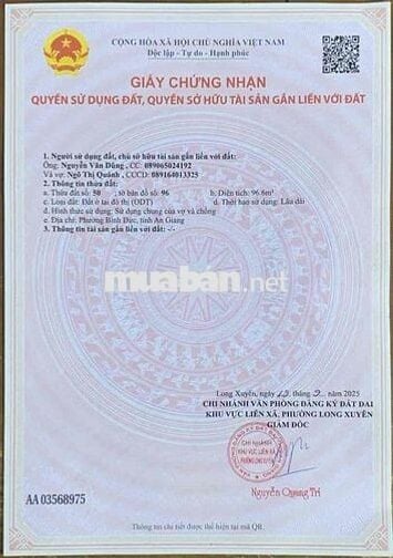 Chính chủ cần bán nhà trệt mặt tiền quốc lộ 91