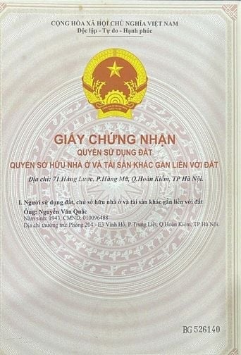 BÁN nhà tại 71 Hàng Lược. Trung tâm phố cổ Quận Hoàn Kiếm, DT 53 m2