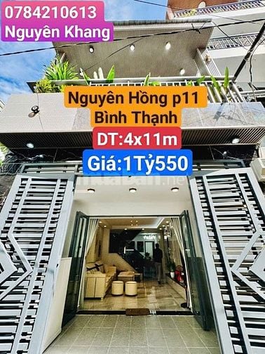 💥 BÁN GẤP NHÀ HXH 5M ĐƯỜNG NGUYÊN HỒNG P11 BÌNH THẠNH GIÁ 1TỶ550 SHR