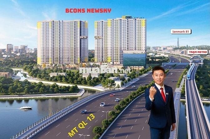 Căn góc 3PN, view sông SG, MT QL 13.