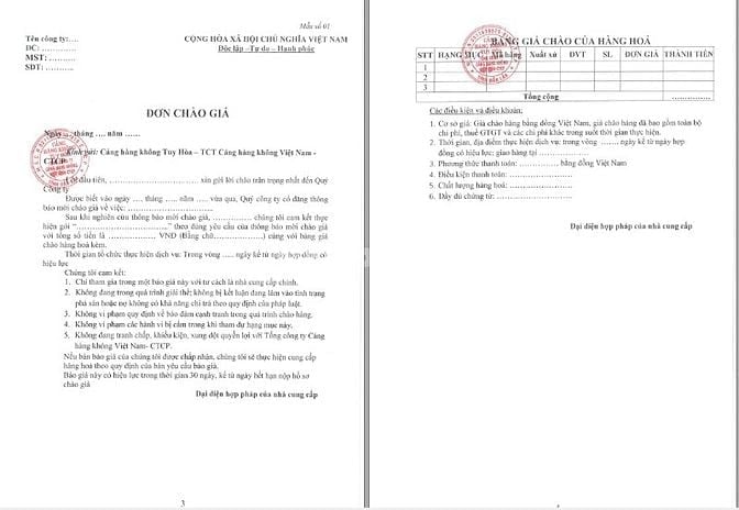 Mời chào giá thay thế Camera CHK Tuy Hòa