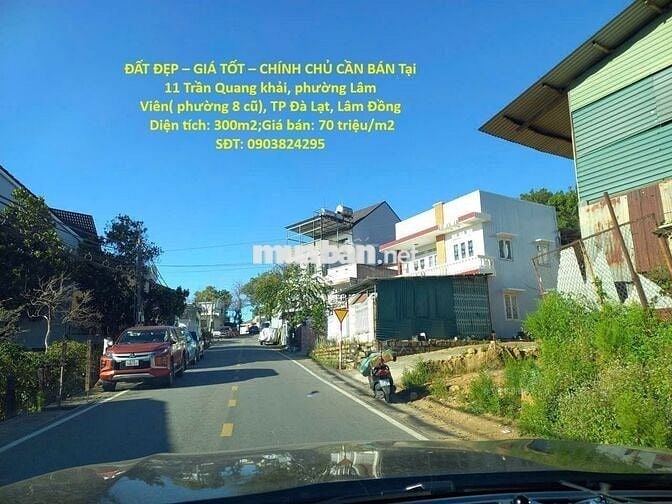 BÁN ĐẤT Tại 11 Trần Quang khải,phường Lâm Viên( phường 8 cũ),TP Đà Lạt