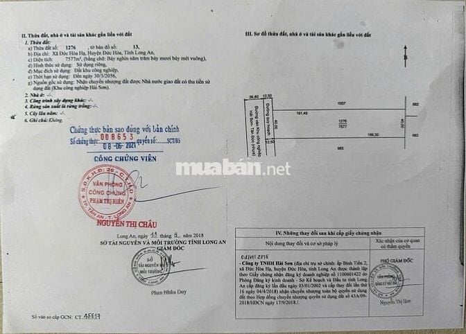 Bán gấp kho, nhà xưởng tại KCN Hải Sơn, 48,5 tỷ, 7577 m2