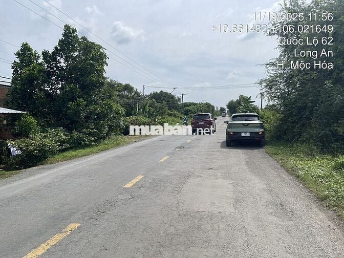 BÁN ĐẤT MẶT TIỀN QL 62, XÃ TÂN LẬP, MỘC HÓA, LONG AN. SỔ ĐỎ CHÍNH CHỦ