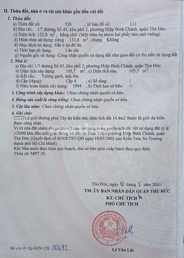 Bán nhà cấp 4 ngang 8m dài 16m,sổ hồng 7,8 tỷ gần GIGAMALL TĐ