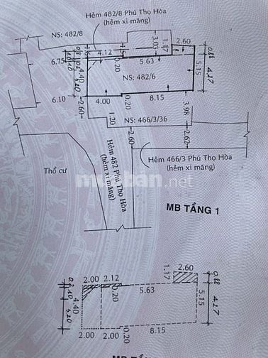 Bán nhà 2 mặt hẻm tiện xây mới