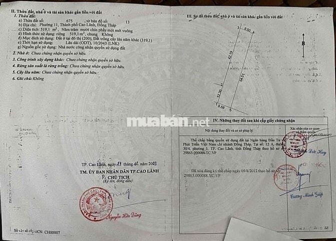 Nền nhà mặt tiền Quốc lộ 30 Cao Lãnh